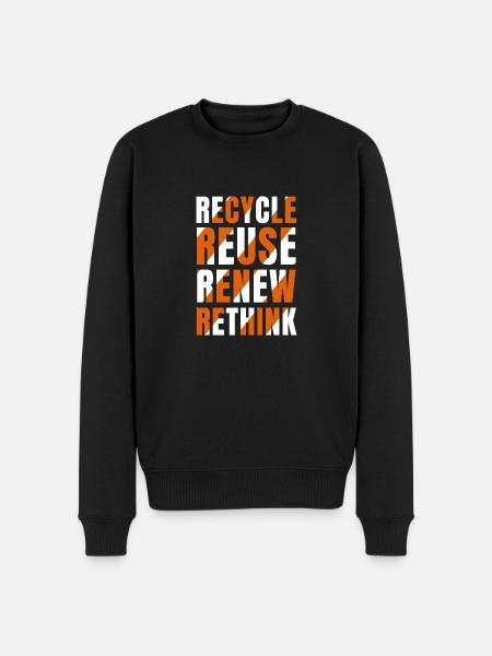 Recycle Reuse Renew Rethink - Men's Premium Organic Jumper - black