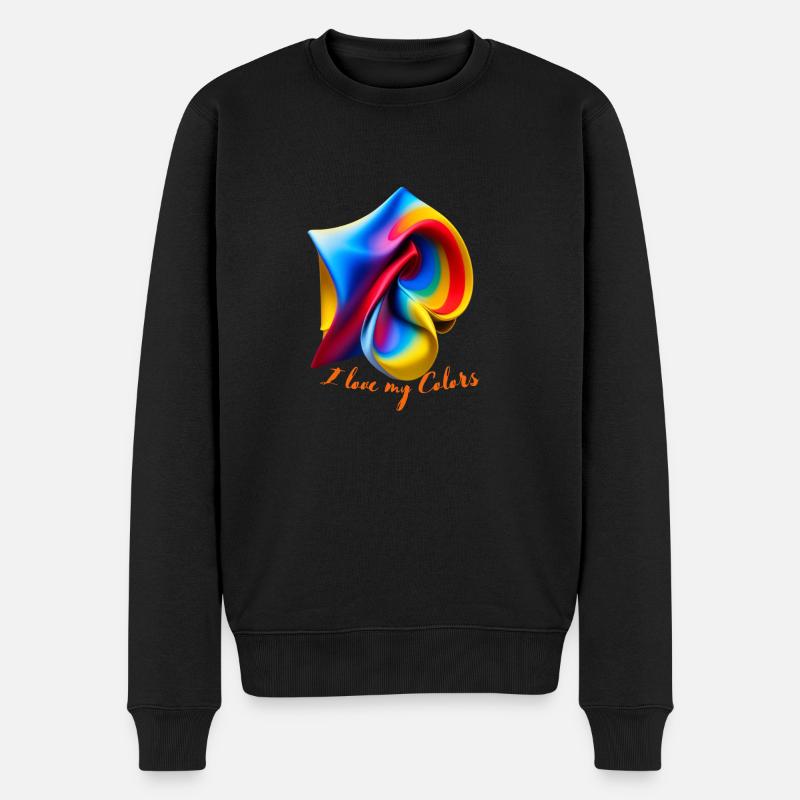 tie dye design J’aime mes couleurs - Pull Premium bio Homme - noir