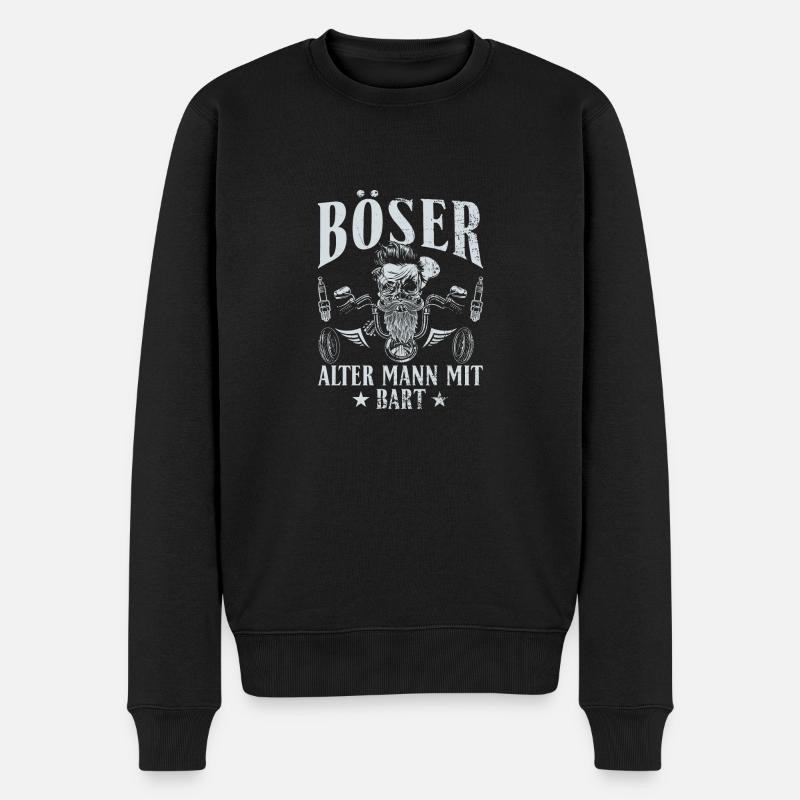 Böser alter Mann mit Bart - Männer Premium Bio Pullover - Schwarz