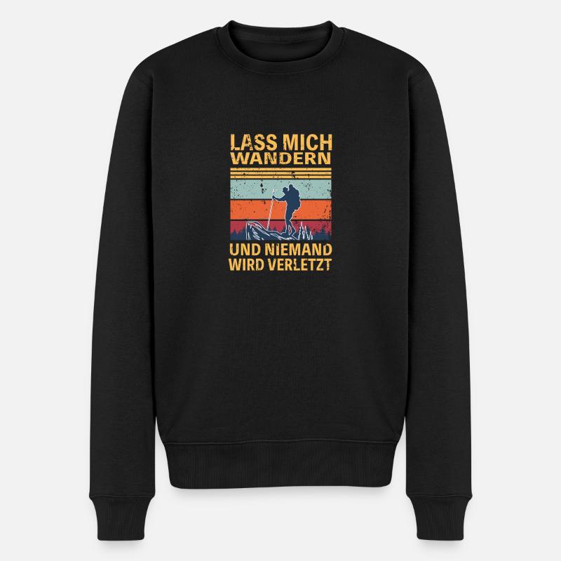 Wandern lustiger Spruch Berg Berge Hobby - Männer Premium Bio Pullover - Schwarz