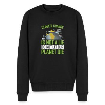 Climate Change Is Not a Lie ! - Männer Premium Bio Pullover - Schwarz - Vorne - Nico (187cm)