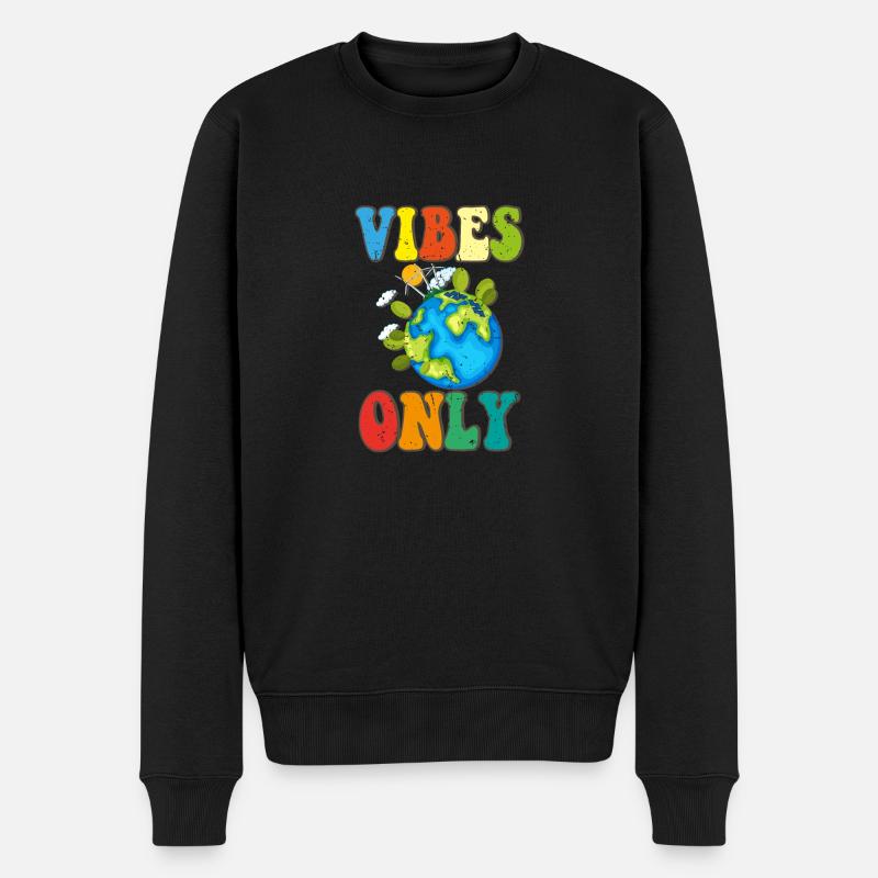 Vibes Only - Männer Premium Bio Pullover - Schwarz