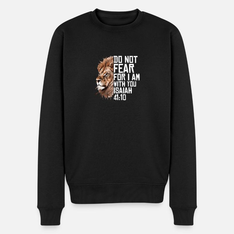 Christliche religiöse Bibelverse Sprüche Löwenspaß - Männer Premium Bio Pullover - Schwarz
