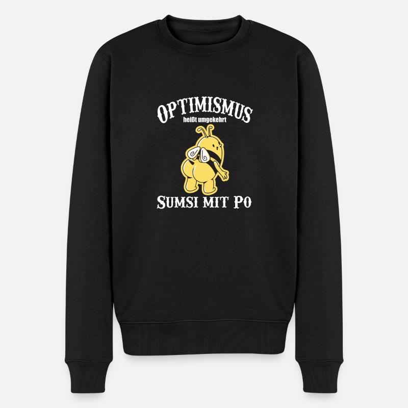 optimismus Bee Biene - Männer Premium Bio Pullover - Schwarz