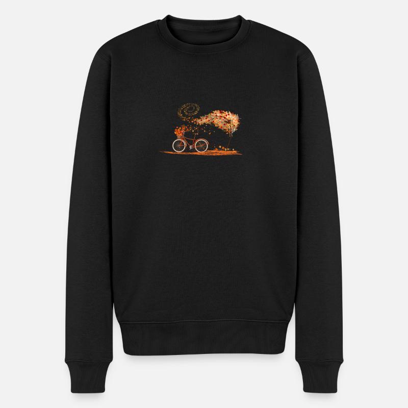 Pretty Retro Style Fahrrad Herbst Blätter Saison - Männer Premium Bio Pullover - Schwarz