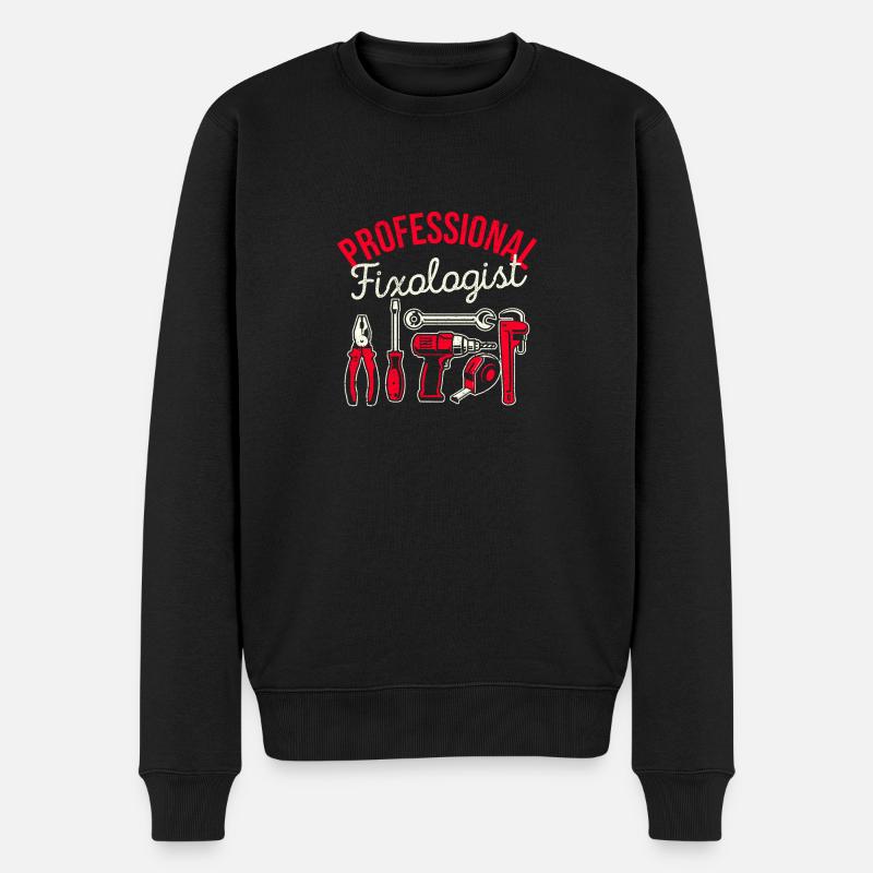 Réparologue professionnel Artisan drôle - Pull Premium bio Homme - noir