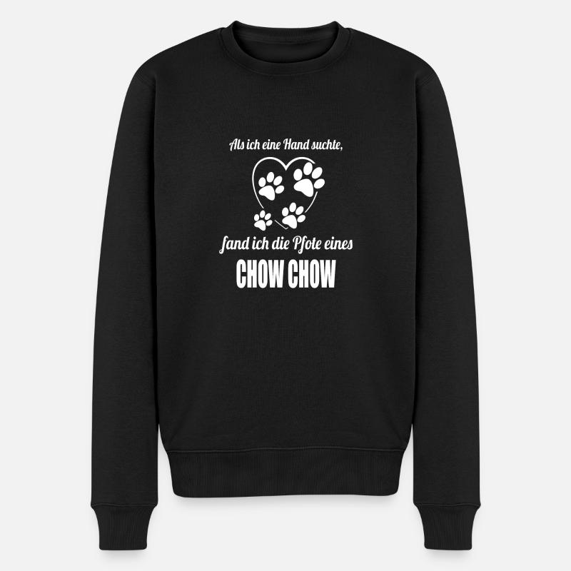 Hand & Pfote - Spruch - Chow Chow - Männer Premium Bio Pullover - Schwarz
