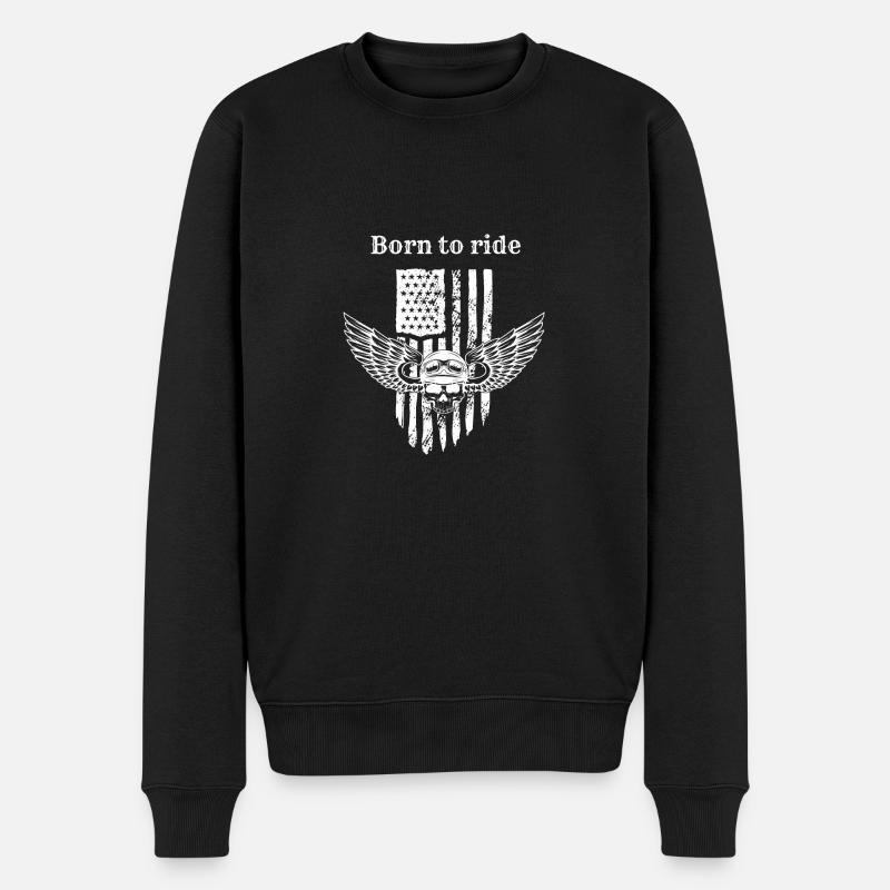Born to ride - Männer Premium Bio Pullover - Schwarz