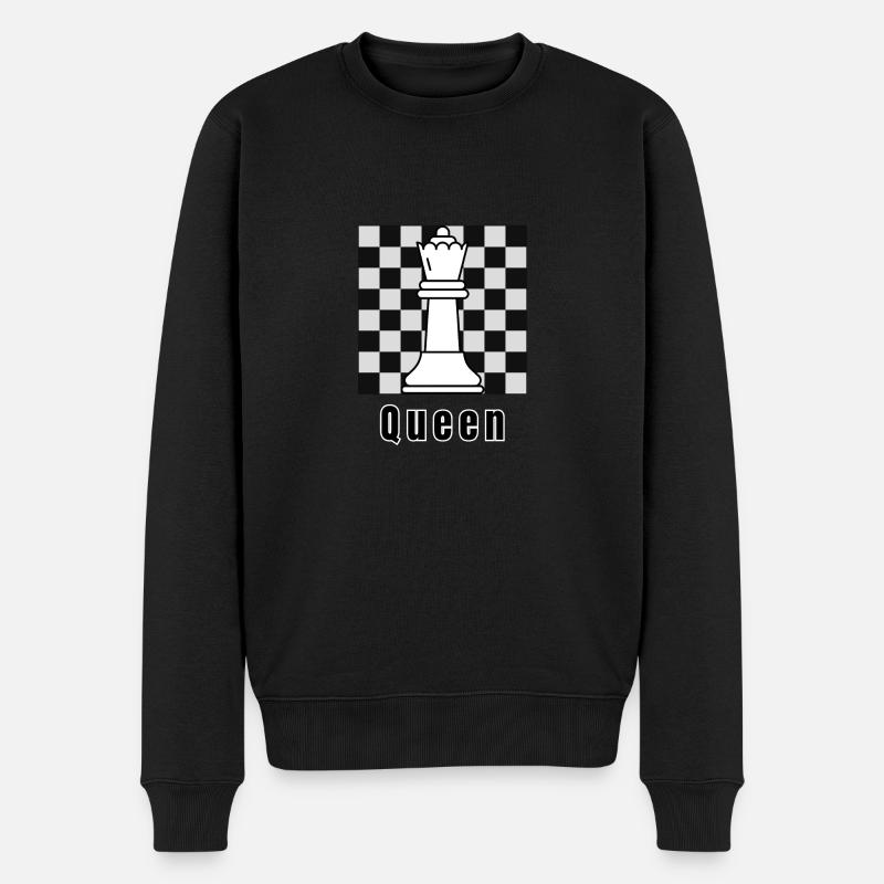 White Queen, échecs, jeu d’échecs, journée mondiale des échecs - Pull Premium bio Homme - noir