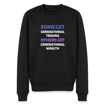 Armut Reichtum Spruch Englisch - Männer Premium Bio Pullover - Schwarz - Vorne - Nico (187cm)