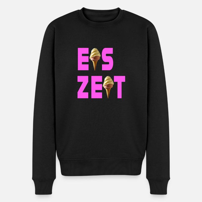 Eiszeit rosa - Männer Premium Bio Pullover - Schwarz