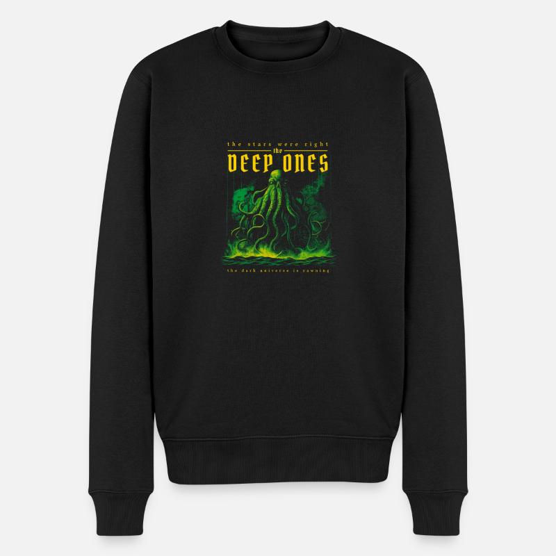 Monster mit Tentakeln - Männer Premium Bio Pullover - Schwarz