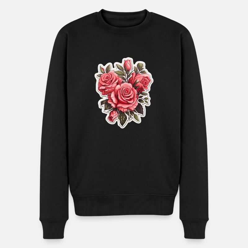 Roses - Pull Premium bio Homme - noir