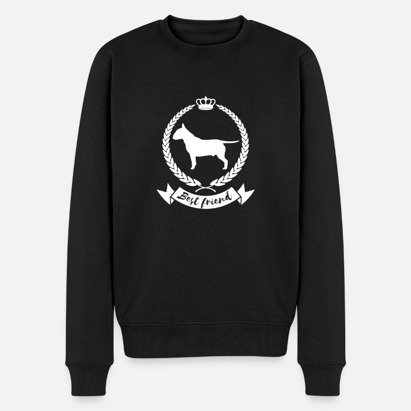 Best friend - dog, Pittbull Terrier - Männer Premium Bio Pullover - Schwarz