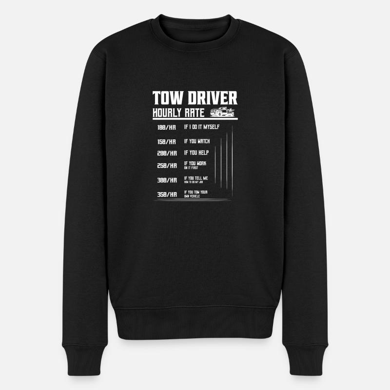Tow Driver Hourly Rate Tow Truck Driver Trucking - Männer Premium Bio Pullover - Schwarz