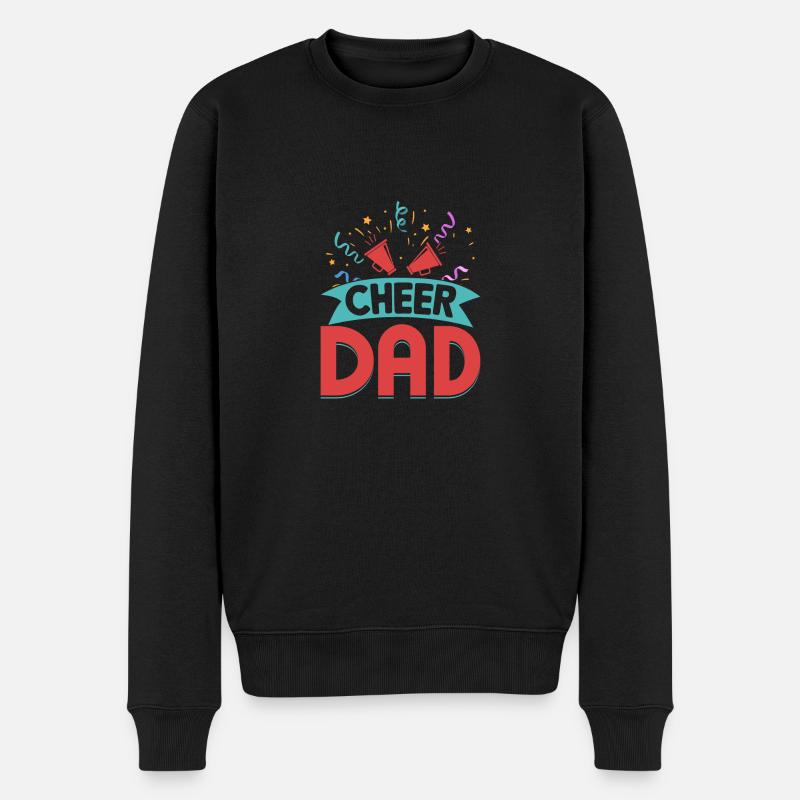 Cheer Dad Cheerleading Cheerleader - Männer Premium Bio Pullover - Schwarz