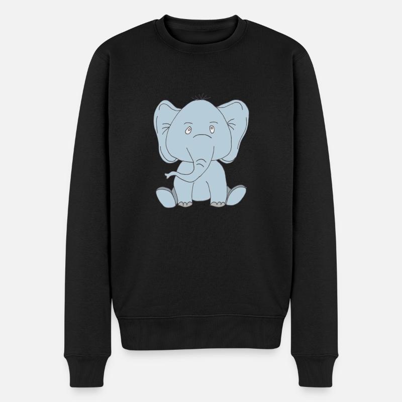 babyelefant - Männer Premium Bio Pullover - Schwarz