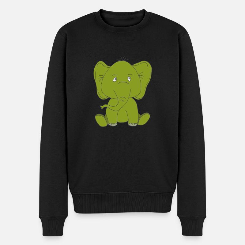Éléphant vert - Pull Premium bio Homme - noir