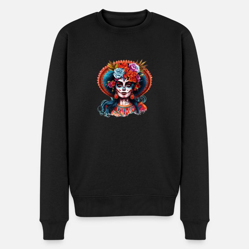 La Catrina: un symbole de force et de beauté - Pull Premium bio Homme - noir