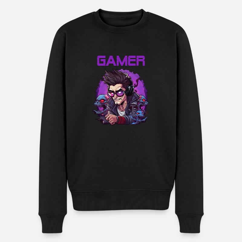 Gamer - Männer Premium Bio Pullover - Schwarz