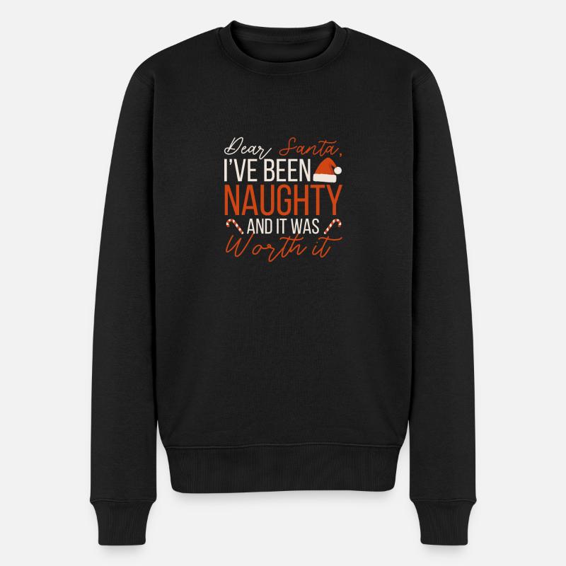 Lieber Weihnachtsmann, ich war ungezogen - Männer Premium Bio Pullover - Schwarz