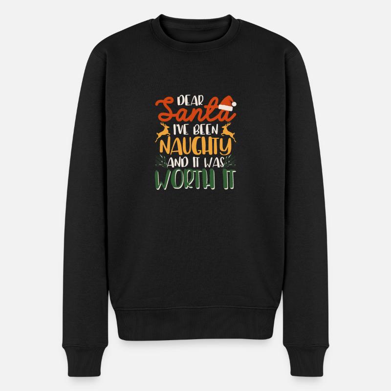 Lieber Weihnachtsmann, ich war ungezogen - Männer Premium Bio Pullover - Schwarz