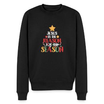 Jesus ist der Grund für die Saison lustige - Männer Premium Bio Pullover - Schwarz - Vorne - Nico (187cm)
