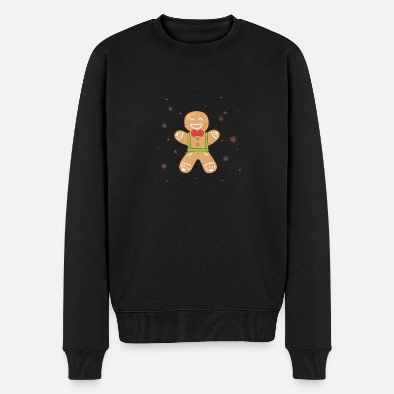 Gingerbread Man cuisant de drôles de biscuits de Noël - Pull Premium bio Homme - noir