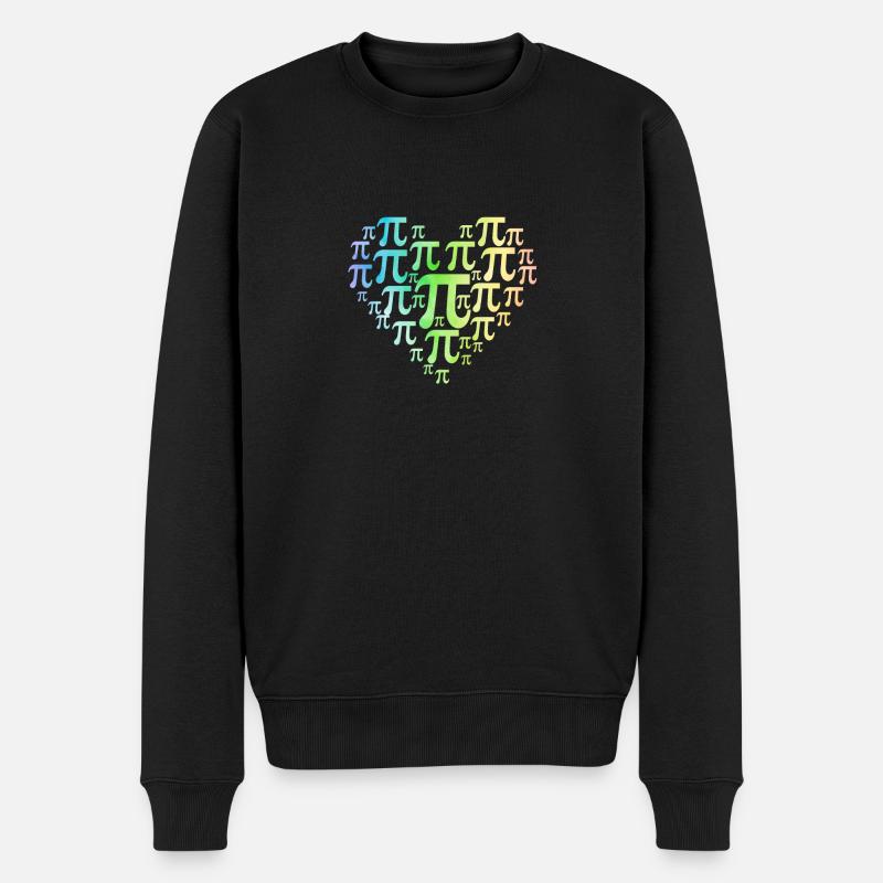 Heart Happy Pi Day Drôle de professeur de mathématiques graphiques - Pull Premium bio Homme - noir
