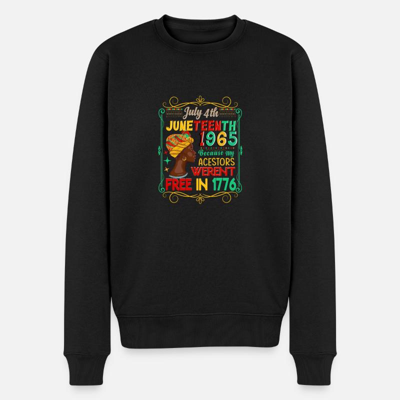 Juneteenth Motiv - Männer Premium Bio Pullover - Schwarz