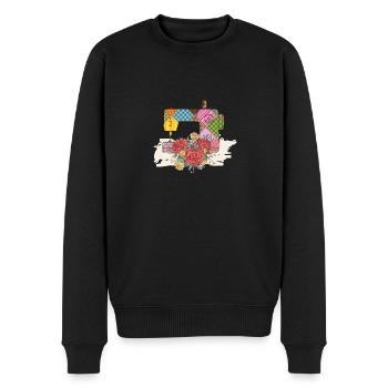 Fleur Machine à coudre Couturière Couturière Couturière - Pull Premium bio Homme - noir - Devant - Nico (187cm)