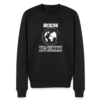 Bretonisches T-Shirt, Geschenk für Männer, Frauen, Humor - Männer Premium Bio Pullover - Schwarz - Vorne - Nico (187cm)
