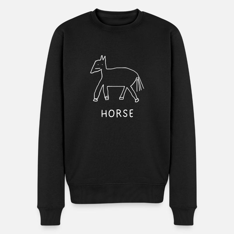 Pferd - Männer Premium Bio Pullover - Schwarz