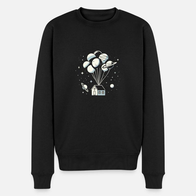 Galaktisches Zuhause - Männer Premium Bio Pullover - Schwarz