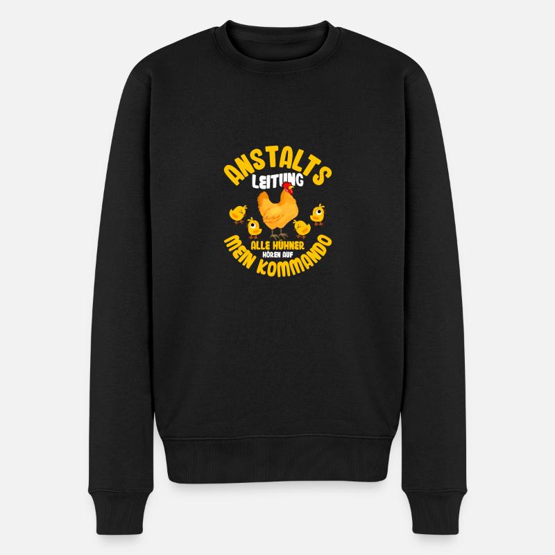 Anstaltsleitung Hühner Huhn Bauernhof - Männer Premium Bio Pullover - Schwarz