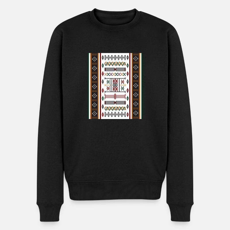 AMAZIGH BERBERSYMBOL MZABE TEPPICH - Männer Premium Bio Pullover - Schwarz