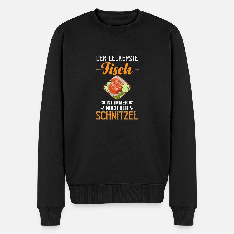 Der Leckerste Fisch ist immer noch der Schnitzel - Männer Premium Bio Pullover - Schwarz