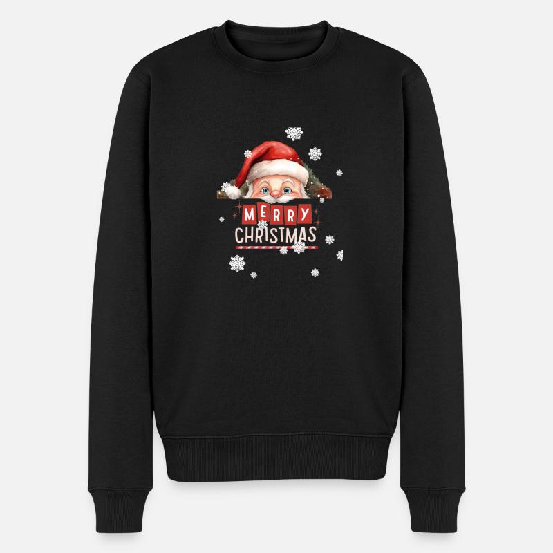 Père Noël, Merry Christmas - Pull Premium bio Homme - noir