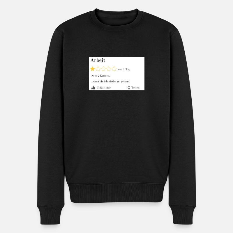 Noch 2 Kaffees - Männer Premium Bio Pullover - Schwarz