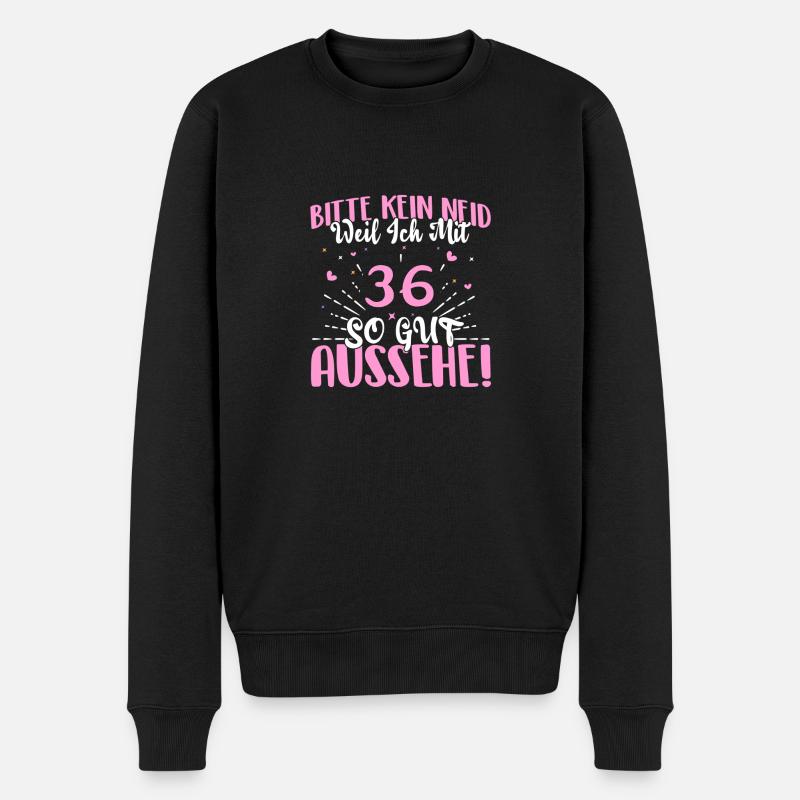 Bitte kein Neid weil ich mit 36 so gut aussehe! - Männer Premium Bio Pullover - Schwarz
