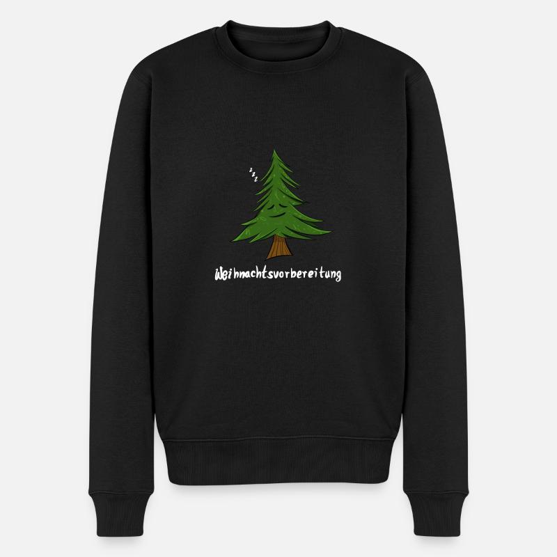 Schlafender Tannenbaum - Männer Premium Bio Pullover - Schwarz