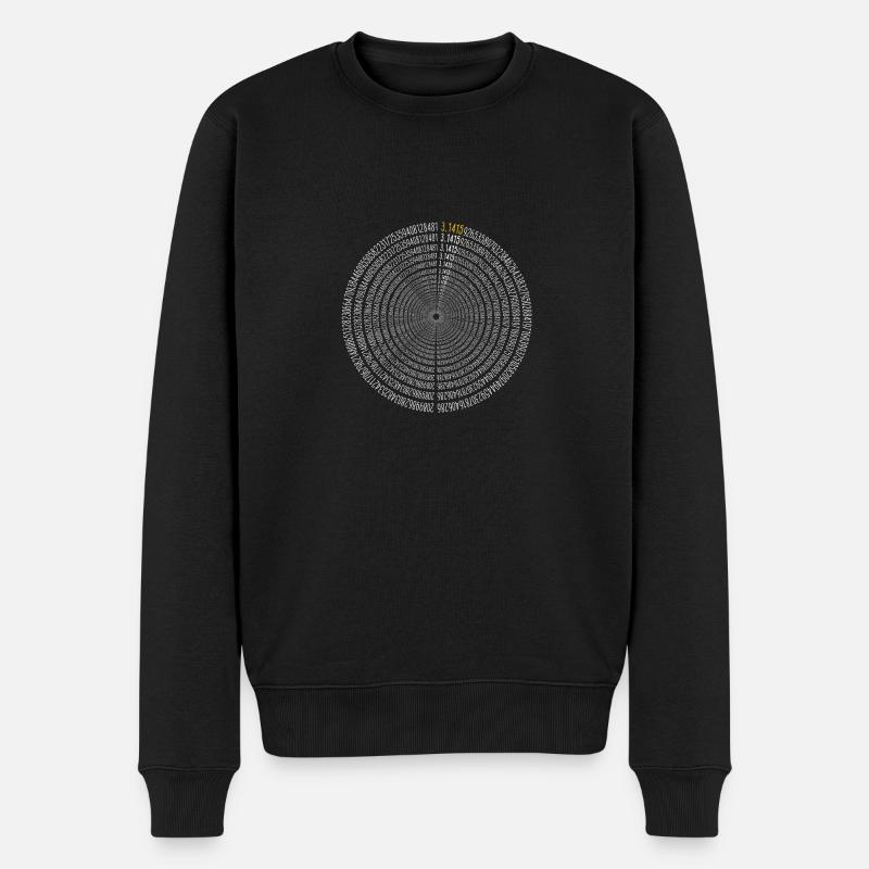 10000 Ziffern Pi Day Zeichen Math Lover Mathematik - Männer Premium Bio Pullover - Schwarz
