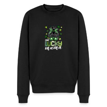 Une maman heureuse Trèfles de la Saint-Patrick - Pull Premium bio Homme - noir - Devant - Nico (187cm)