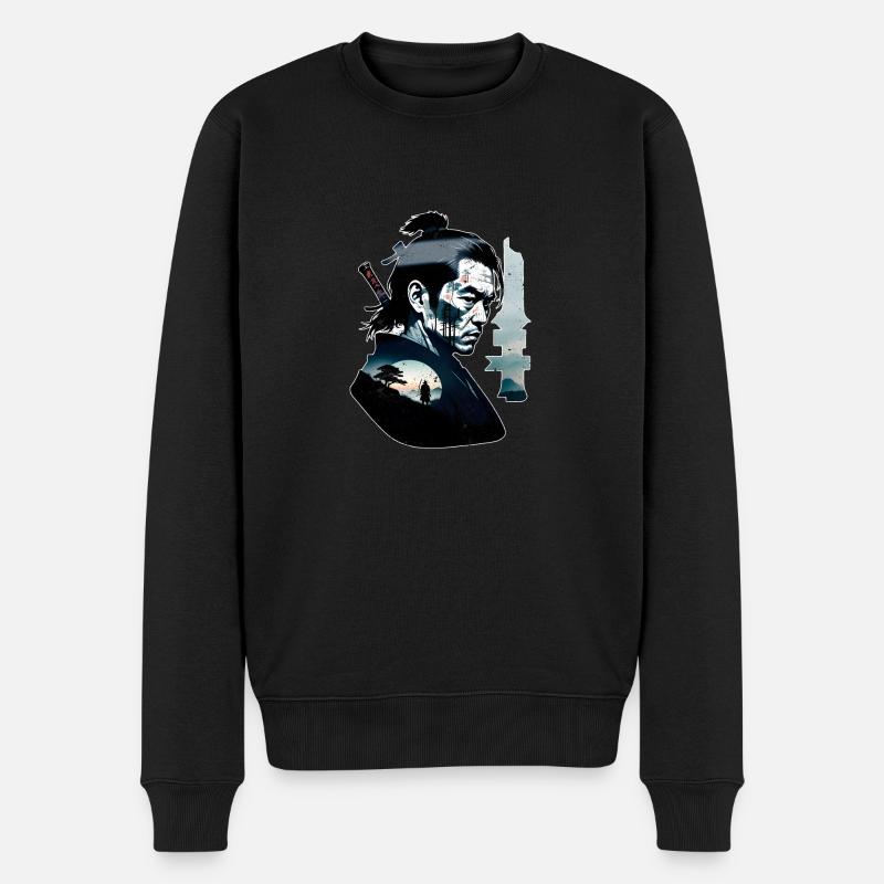Samurai-Krieger - Japan - Dämon - Männer Premium Bio Pullover - Schwarz