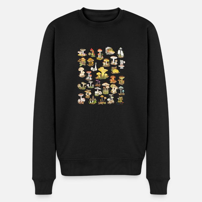 Pilzvielfalt - Männer Premium Bio Pullover - Schwarz
