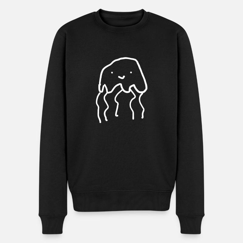 Qualle Tier - Männer Premium Bio Pullover - Schwarz
