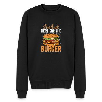 Je suis juste là pour le hamburger Meat Buns Food Hambur - Pull Premium bio Homme - noir - Devant - Nico (187cm)