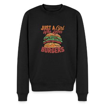 Juste une fille qui aime les hamburgers, la viande, les petits pains, la nourriture, le hambu - Pull Premium bio Homme - noir - Devant - Nico (187cm)