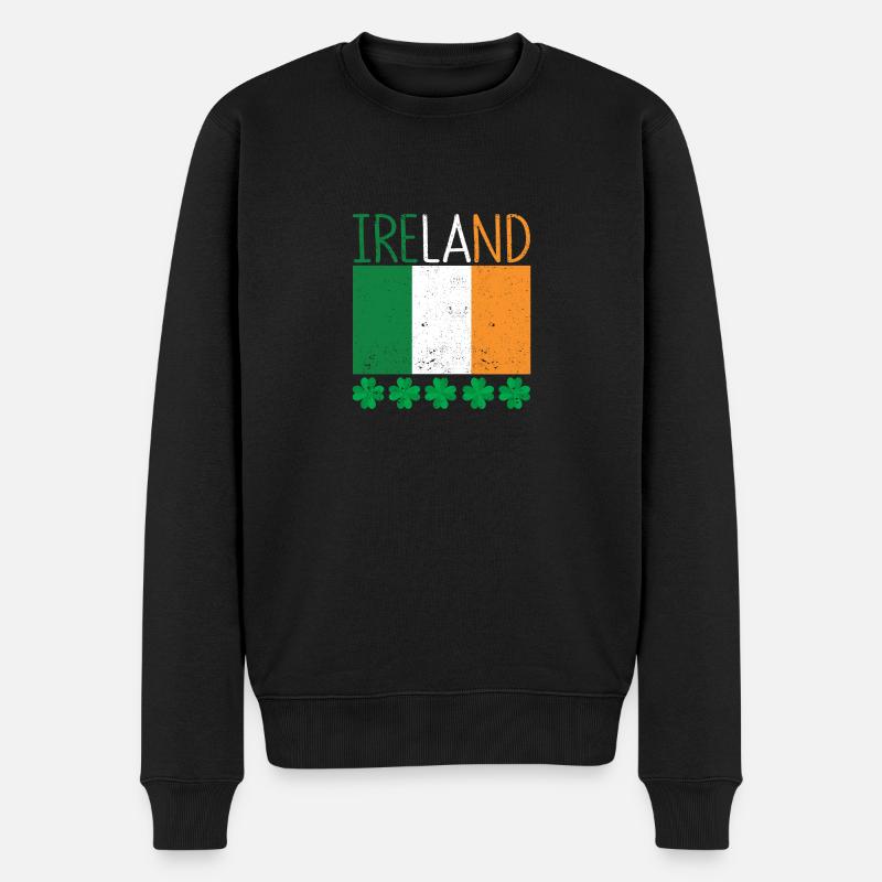 Drapeau irlandais patriotique Irlande trèfle - Pull Premium bio Homme - noir