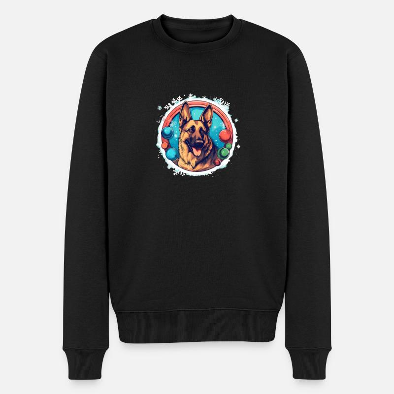 Deutscher Schäferhund Weihnachten, Liebeshunde - Männer Premium Bio Pullover - Schwarz